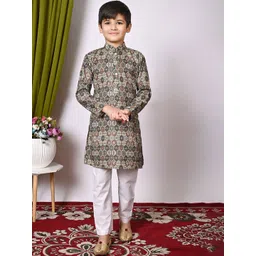 AHLAN APPARELS Boys Floral Embroidered Kurta with Pyjama-picture-19