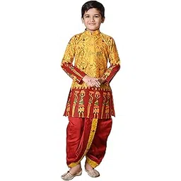 ahlan apparels Dupion Silk Mandarin Collar Printed Long Sleeves Kurta, Dhoti Set-picture-29