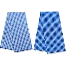 ahmadun Check Cotton Lungi for Men Free Size Branded, Soft, Stylish and Comfortable 2 Meters Long in Grey and Blue color Unstitched Mixed Cotton set of 2-picture-12