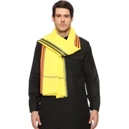 ahmadun Embroidered Cotton Blend Men Yellow Scarf-picture-4
