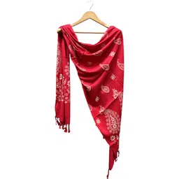 ahmadun Self Design Rayon Women Red Stole-picture-0