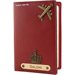 aica Personalised Name & Charm Leather Passport Cover Holder for Men & Women (Wine Color, Passport, Full Size) | Gifts for Women-picture-32