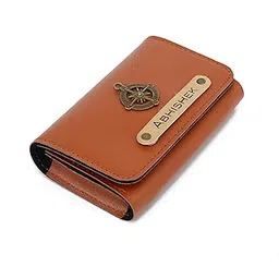 aica Personalized Name & Charm Card Holder (Tanbrown)| Customized Office & Corporate Gifts for Men & Women-picture-19