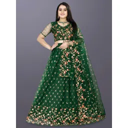 Aika Embroidered Sequinned Semi-Stitched Lehenga & Unstitched Blouse With Dupatta-picture-39