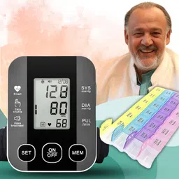 Aika AK-S10 Blood Pressure Monitor with Talking Guidance & MDB-101 Weekly Pill Organizer for Reliable Health Monitoring and Medicine Management I Bp Monitor-image-2