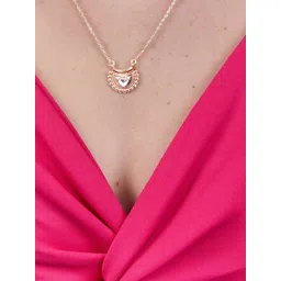 AIKA BY MINUTIAE Brass Rose Gold-Plated Hand Painted Necklace-picture-18