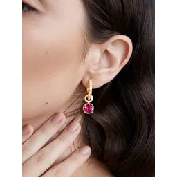 AIKA BY MINUTIAE Gold-Toned Contemporary Crystals Drop Earrings-picture-32