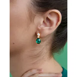 AIKA BY MINUTIAE Gold-Toned Oval Studs Earrings-picture-24