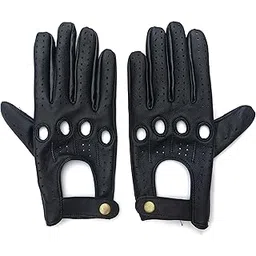 Aim Emporium Men'S And Women'S Genuine Leather Cycling Gloves Car Driving Riding Motorcycle Leather Pure Gloves Anti-Slip (L, Black), Large-image-24