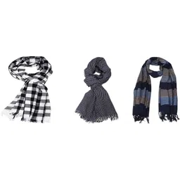 aimee Self Design Pure Cotton Men Multicolor Fancy Scarf-picture-35