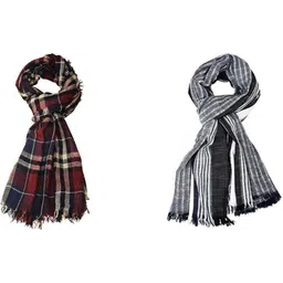 aimee Self Design Pure Cotton Men Multicolor Fancy Scarf-picture-10