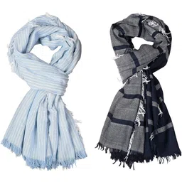 aimee Self Design Pure Cotton Men Multicolor Stole-picture-37