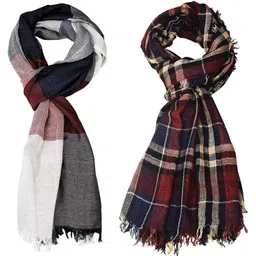 aimee Self Design Pure Cotton Men Multicolor Stole-picture-16