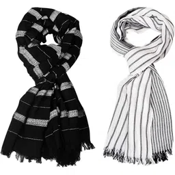 aimee Self Design Pure Cotton Men Multicolor Stole-picture-25