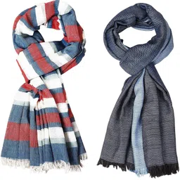 aimee Striped Pure Cotton Men Multicolor Stole-picture-27