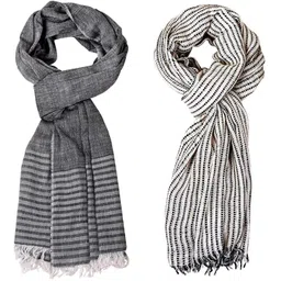 aimee Striped Pure Cotton Men Multicolor Stole-picture-29