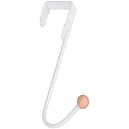 AIMERS Single Over The Door Hook Hanger with Wooden Ball for Hanging Towel Rack, Hats, Robes, Clothes - No Drilling Needed, Removable Door Cloth Hanger Pack of 1-picture-15