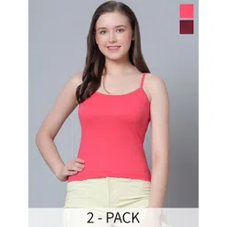Aimly Pack Of 2 Cotton Spaghetti Camisoles-picture-24
