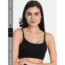Aimly Pack Of 2 Non-Padded Seamless Medium Coverage Cotton Sports Bra With All Day Comfort-picture-12