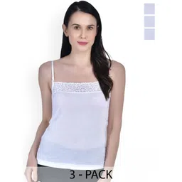 Aimly  Pack Of 3 Cotton Adjustable Strap Lace Spaghetti-picture-26