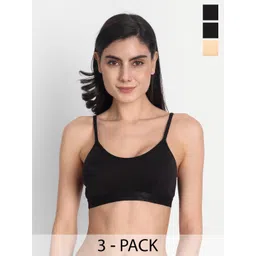 Aimly Pack Of 3 Medium Coverage Non-Padded Cotton Sports Bra With All Day Comfort-picture-20