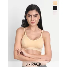 Aimly Pack Of 3 Medium Coverage Non-Padded Cotton Sports Bra With All Day Comfort-picture-12