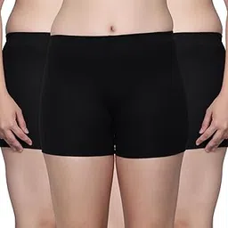 aimly Women Cotton Sports Shorts Pack of 3 Black-picture-39