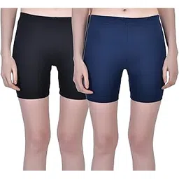 aimly Women Cotton Stretchable Cycling Gym Yoga Knee-Length Slip Shorts Pack of 2-picture-28