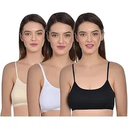 aimly Women's Cotton Non-Padded Non-Wired Low Coverage Sports Bra Pack of 3-picture-23