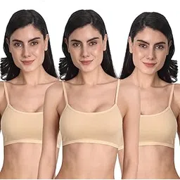 aimly Women's Cotton Non-Padded Non-Wired Low Coverage Sports Bra Pack of 3-picture-44