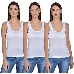 aimly Women's Cotton Sleeveless Camisole Slip Spaghetti Pack of 3-picture-15