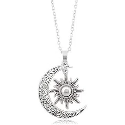aineecy Sun Crescent Moon Necklace Choker Vintage Gothic Sunflower Sunshine Pendant Neckalce for Women Girls Statement Jewelry Gifts-picture-10