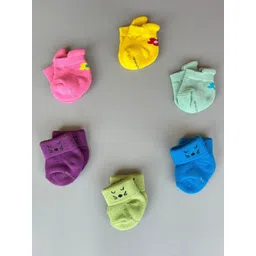 AIR GARB Infants Pack Of 6 Patterned Ankle Length Socks-picture-28