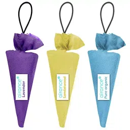 Airance 60 g Each Lavender, Pure Organic & Sandalwood Fragrance Hanging Camphor Cone Car Air Freshener Combo (Pack of 3)-picture-10