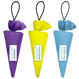 Airance 60 g Each Pure Organic, Lavender & Lemongrass Fragrance Hanging Camphor Cone Car Air Freshener Combo (Pack of 3)-picture-23