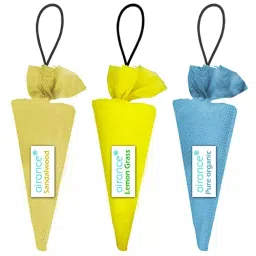 Airance 60 g Each Sandalwood, Pure Organic & Lemongrass Fragrance Hanging Camphor Cone Car Air Freshener Combo (Pack of 3)-picture-16