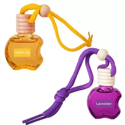 Airance 9 ml Each Lilly Vanilla & Lavender Fragrance Apple Shape Hanging Aroma Diffuser Car Air Freshener (Pack of 2)-picture-30