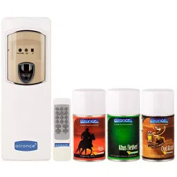Airance Automatic Room Freshener Dispenser Machine with 250 ml Each Musk,Khus (Vetiver) & Oud Wood Fragrance Spray Bottle (Pack of 4)-image-14