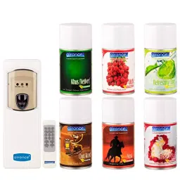 Airance Automatic Room Freshener Remote Dispenser Machine with 250 ml Each Khus (Vetiver), Litchi, Refreshing Lime, Oud Wood, Musk & Rose Petals Fragrance Spray Bottle (Pack of 6)-picture-24