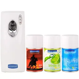 Airance Automatic Room Freshner LED Aerosol Dispenser With 250 ml Each Musk, Refreshing Lime & Cool Splash Fragrance Refill (Pack of 4)-image-36