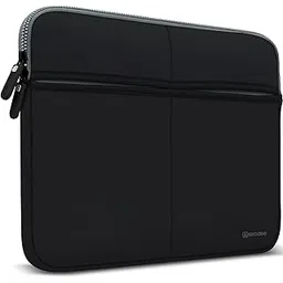 AirCase Premium Laptop Bag with 6 Pockets fits Upto 13.3" Laptop/MacBook, Wrinkle Free, Padded, Water Resistant Light Neoprene case Cover Sleeve Pouch, for Men & Women, Black-image-40