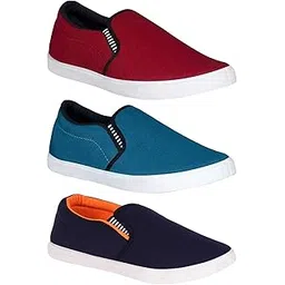 aircum Men's Navy Blue, Maroon & Orange Casual Shoe - 10 UK (Pack of 3 Pairs )-picture-28