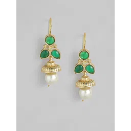 AITIHYA Gold Plated Artificial Stones & Beads Contemporary Drop Earrings-picture-41