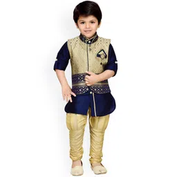 Aj DEZInES Boys Blue & Beige Printed Kurta With Churidar-picture-46