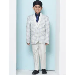 Aj DEZInES Boys Checked Single-Breasted Cotton Five-Piece Party Suit-picture-26