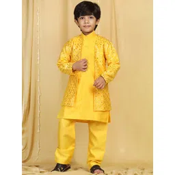 Aj DEZInES Boys Embroidered Silk Sherwani Set-picture-19