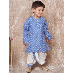 Aj DEZInES Boys Floral Printed Pure Cotton Kurta with Dhoti Pants-picture-14