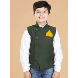 Aj DEZInES Boys Green Solid Nehru Jacket-picture-25