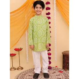Aj DEZInES Boys Printed Pure Cotton Kurta with Pyjamas-picture-31