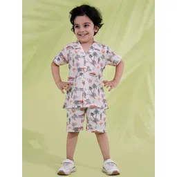 Aj DEZInES Boys Printed Short Sleeves Pure Cotton Shirt With Shorts-picture-27